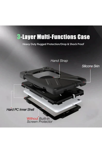 Samsung Galaxy T290 Tab A 8 Kılıf Amazing Tablet Kapak - Siyah - Resim 4