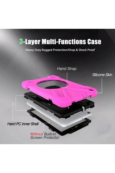 Samsung Galaxy T290 Tab A 8 Kılıf Amazing Tablet Kapak - Pembe - Resim 4