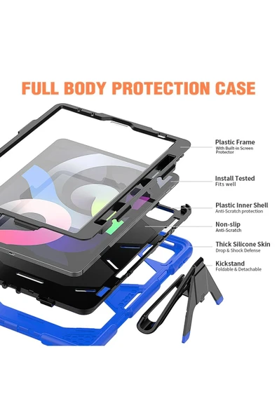 iPad Pro 11 (2020) Kılıf Griffin Tablet Kapak - Mavi - Resim 3