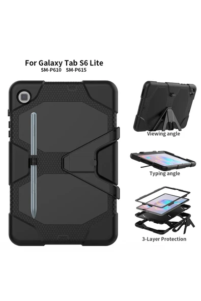 Samsung Galaxy Tab A7 10.4 Kılıf Griffin Tablet Kapak - Siyah - Resim 4