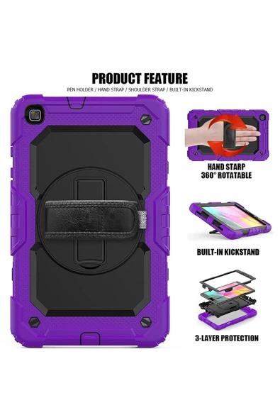 Samsung Galaxy T290 Tab A 8 Kılıf Pars Tablet Kapak - Mor - Resim 3