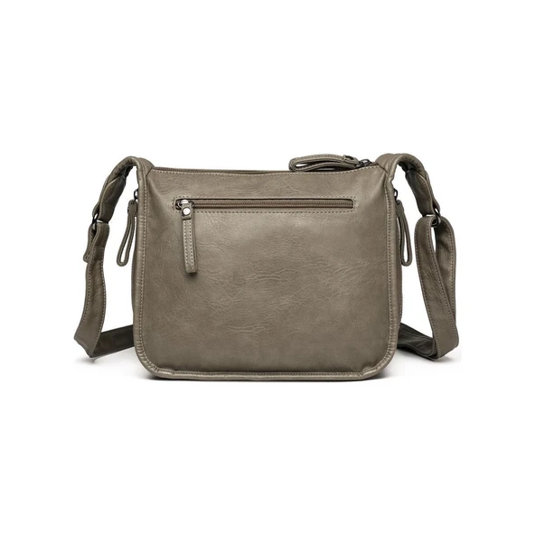 Yıkama Deri Postacı Askılı Kadın Çantası 21-K Barcelona 1934 - Resim 2