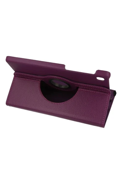 Samsung Galaxy T220 Tab A7 Lite 8.7 Kılıf 360 Tablet Deri Kılıf - Mürdüm