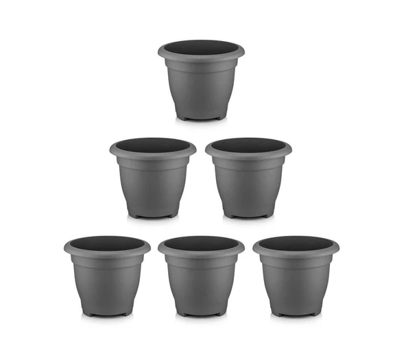 Omnipazar SO-VHS4 Dekoratif Vaha Saksı İç ve Dış Mekan 7.7 lt Antrasit 6 Adet ürün görseli