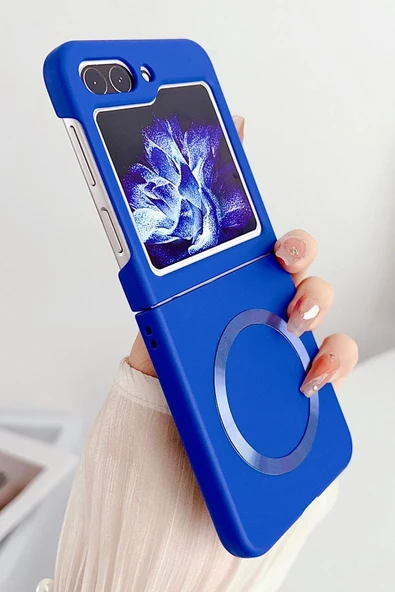 Samsung Galaxy Z Flip 5 Kılıf Mata Fold Kapak - Sierra Blue - 3