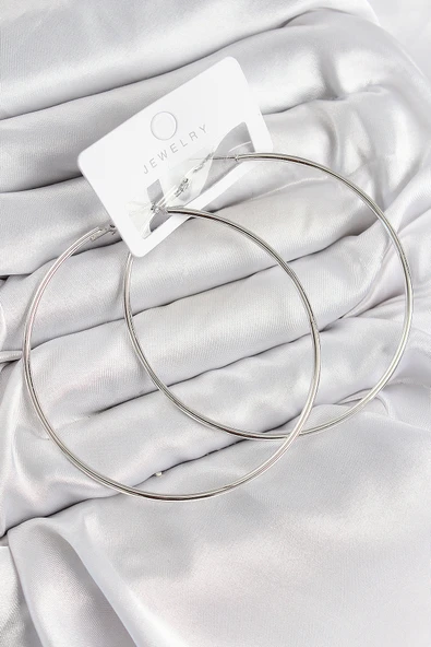 Pirinç Halka Model Gümüş Renk Kadın Küpe - TJ-BKP11036 ürün görseli