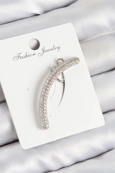 Pirinç Zirkon Taşlı Model Gümüş Renk Sağ Kıkırdak Küpe - TJ-BKP10991 ürün görseli