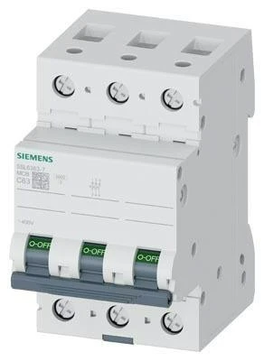 Siemens - 3P 63A 6kA C Serisi Trifaze Anahtarlı Otomatik Sigorta 5SL6363-7 ürün görseli