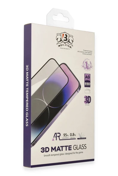 iPhone 15 Bilvis 3D Mat Cam Ekran Koruyucu - 1