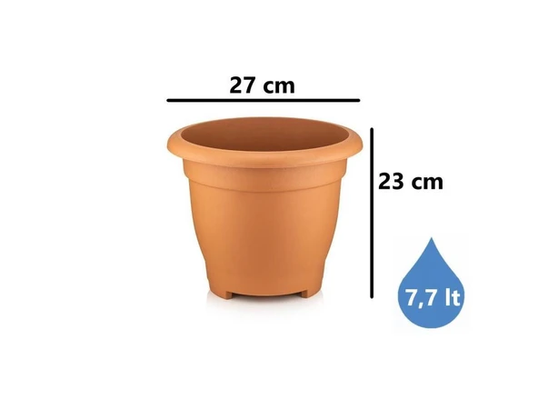 Omnipazar SO-VHS4 Dekoratif Vaha Saksı İç ve Dış Mekan 7.7 lt Kiremit 6 Adet - Resim 2