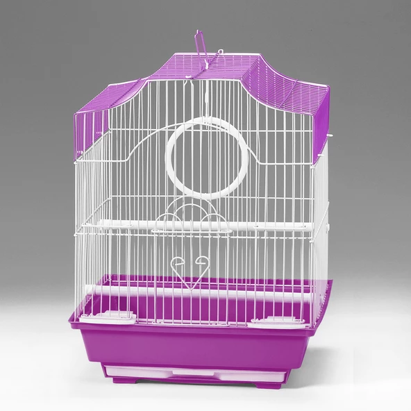 Qh Pet Kuş Kafesi 30x23x39 cm Mor  H89102-R Kanarya Muhabbet Kuşu için