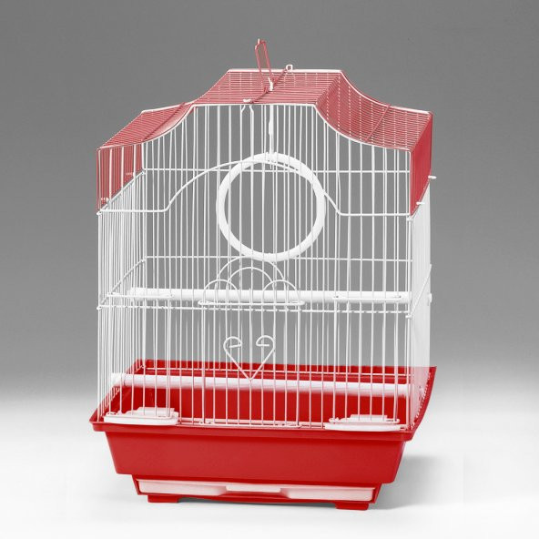 Qh Pet Kuş Kafesi 30x23x39 cm Kırmızı Kanarya Muhabbet Kuşu için