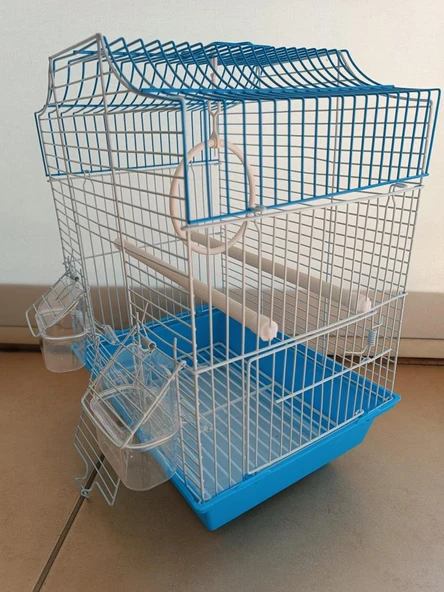 Qh Pet Kuş Kafesi 30x23x39 cm Mavi  H89102-R Kanarya Muhabbet Kuşu için - Resim 4