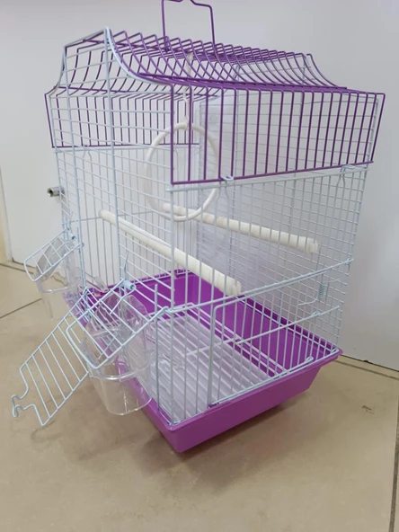 Qh Pet Kuş Kafesi 30x23x39 cm Mor  H89102-R Kanarya Muhabbet Kuşu için - 4