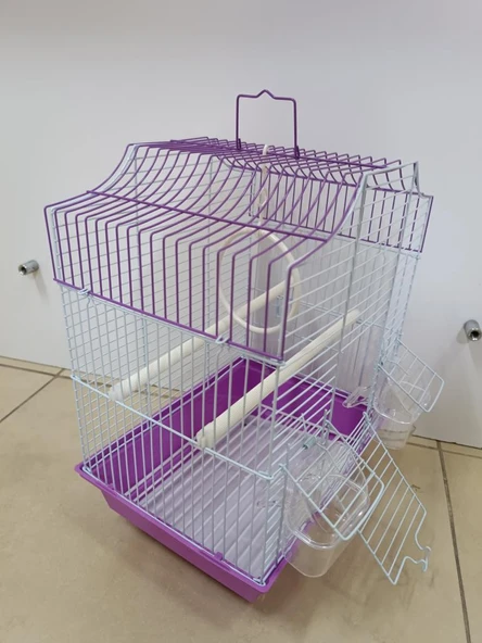 Qh Pet Kuş Kafesi 30x23x39 cm Mor  H89102-R Kanarya Muhabbet Kuşu için - 5
