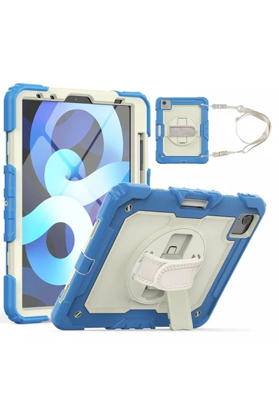 iPad Pro 11 (2020) Kılıf Strap New Tablet Kapak - Mavi ürün görseli 1