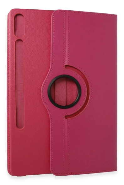 Samsung Galaxy X610 Tab S9 FE Plus 12.4 Kılıf 360 Tablet Deri Kılıf - Pembe - Resim 2