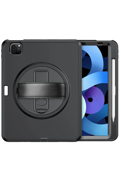 iPad Pro 11 (2018) Kılıf Hand Strap Tablet Kılıfı - Siyah - Resim 3