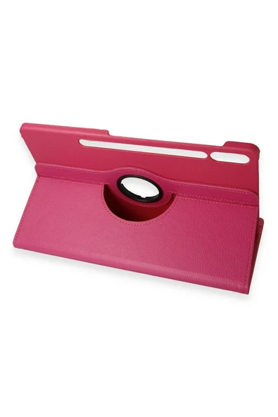 Samsung Galaxy X610 Tab S9 FE Plus 12.4 Kılıf 360 Tablet Deri Kılıf - Pembe - Resim 4