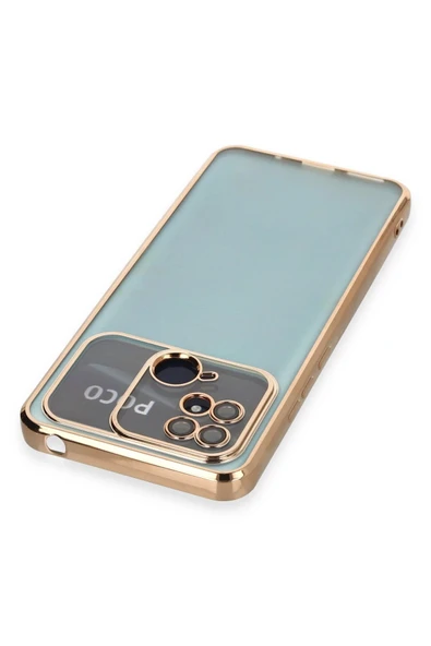 Xiaomi Redmi 10C Kılıf Lensli Silikon - Gold - 3