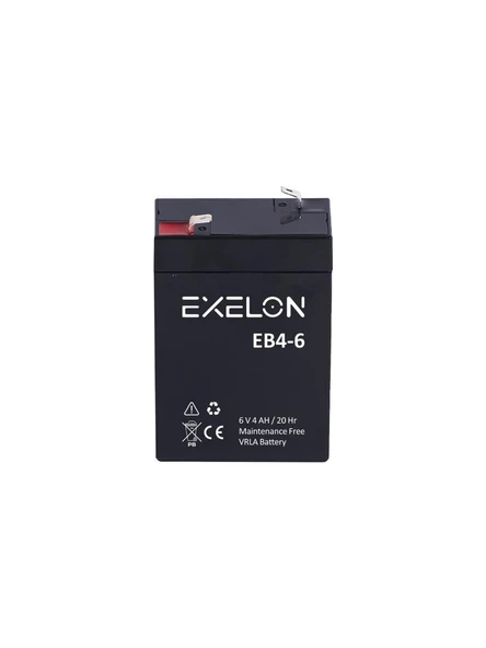 Exelon 6V4Ah 20hr Regulated Rechargeable Battery 6 Volt 4 Amper Akü Bakımsız Kuru Tip Akü 6v 4ah Akü ürün görseli 1