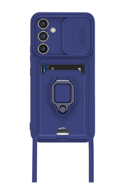 Samsung Galaxy A26 Kılıf Zuma Kartvizitli Yüzüklü Silikon - Lacivert - 2