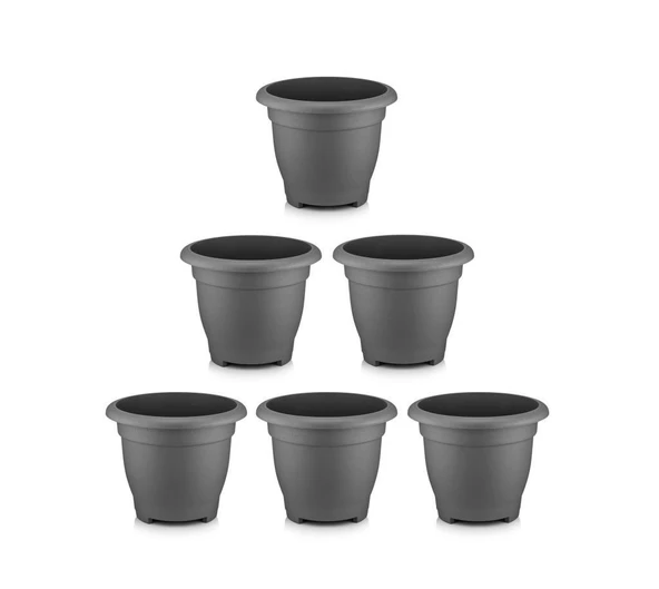 Omnipazar SO-VHS3 Dekoratif Vaha Saksı İç ve Dış Mekan 3.9 lt Antrasit 6 Adet ürün görseli