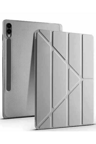 Samsung Galaxy X510 Tab S9 FE 11 Kılıf Kalemlikli Mars Tablet Kılıfı - Koyu Gri ürün görseli 1