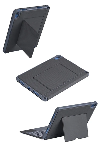T5508D iPad 2022 10.9 (10.Nesil) Kılıf Palermo Ledli Klavyeli Standlı Tablet Kılıfı - Siyah - Resim 2