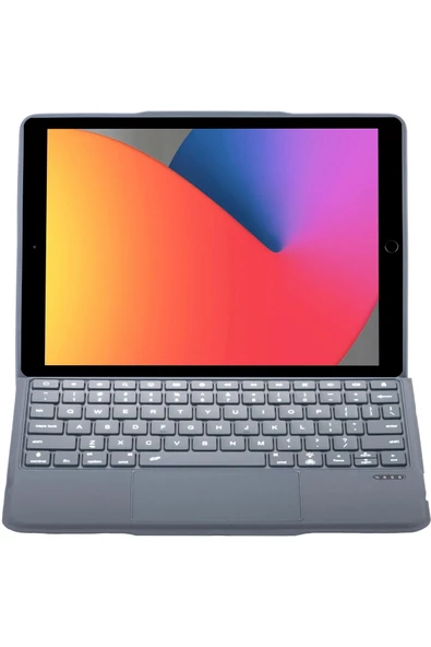 T5506D iPad 10.2 (9.Nesil) Kılıf Palermo Ledli Klavyeli Standlı Tablet Kılıfı - Siyah ürün görseli 1