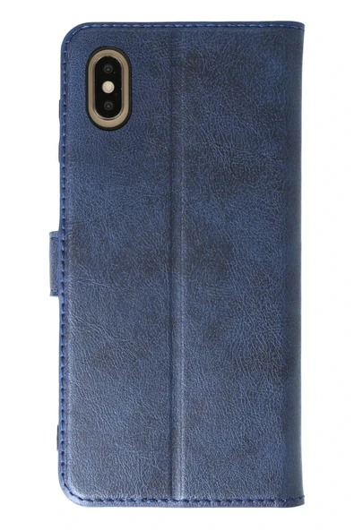 Apple iPhone X Trend S Plus Kapaklı Kılıf - Lacivert