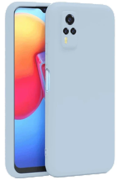 Vivo Y53S Kılıf Nano içi Kadife Silikon - Buz Mavi