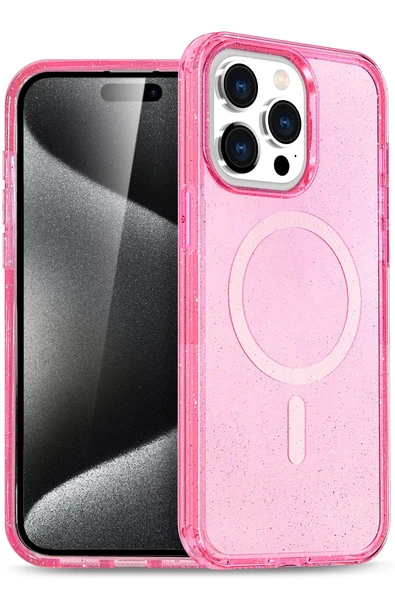 Apple iPhone 14 Pro Max Star Magsafe Kapak - Pembe