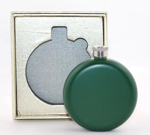 Paslanmaz Çelik Yuvarlak Matara 5 Oz Yeşil Renk ürün görseli 1