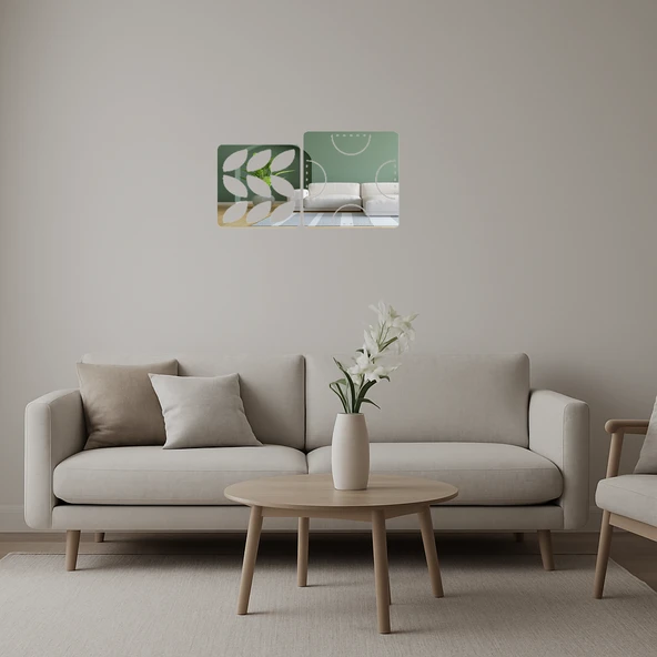 Modern Çizgiler  Dekoratif Aynalı Tablo ürün görseli 1