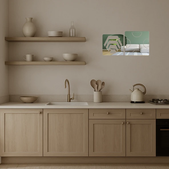 Modern İzlenimci Dekoratif Aynalı Tablo - Resim 4