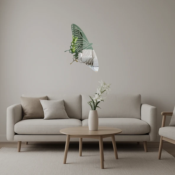Sanatsal Kelebek Duvar Aynalı Tablosu - Model 23