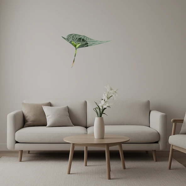 Modern Yaprak Tasarımlı  İç Mekan Aynalı Tablo ürün görseli 1