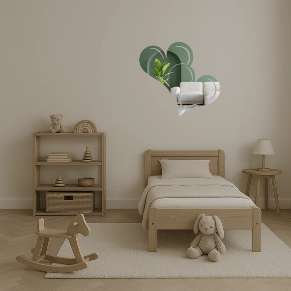 Kalp Desenli  Romantik Dekor Aynalı Tablo - Resim 3