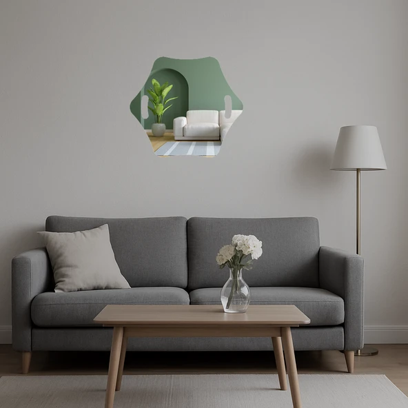 Etnik Desenli  Dekoratif Aynalı Tablo - Resim 5