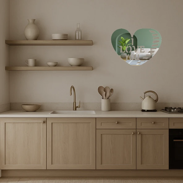 Seni Seviyorum Yazılı Dekoratif Aynalı Tablo - Resim 4