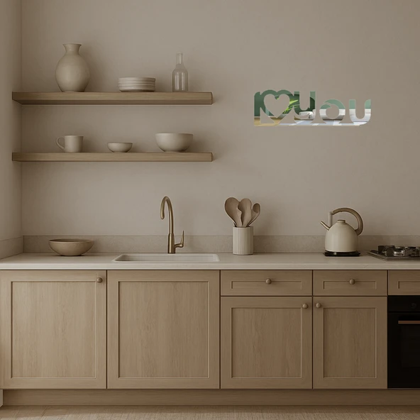 I Love You Kalpli Dekoratif İç Mekan Aynalı Tablosu - Resim 4