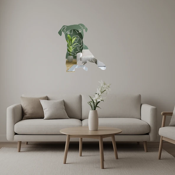 Şık Köpek Yüzü  Dekoratif Aynalı Tablolar ürün görseli 1