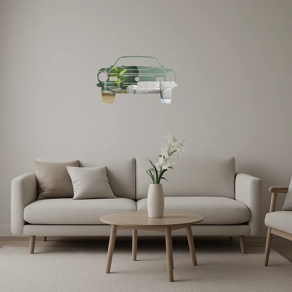 Klasik Tarz Muscle Car  Aynalı Tablo ürün görseli 1