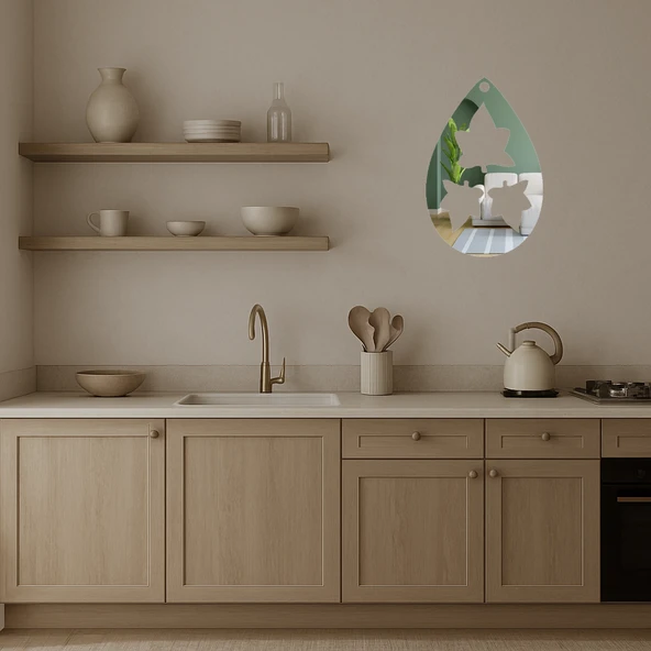 Gözyaşı Yaprak Motifli  İç Mekan Aynalı Tablosu - Resim 3