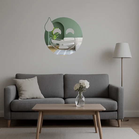 Terleyen Yüz Emojisi  Dekor Aynalı Tablo - Resim 2