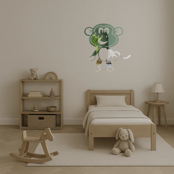 Ahşap Dekoratif Maymun Aynalı Tablosu - Resim 4