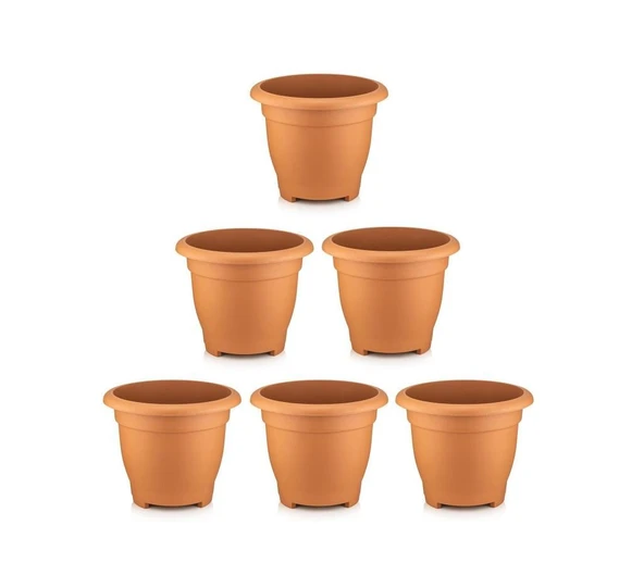 Omnipazar SO-VHS3 Dekoratif Vaha Saksı İç ve Dış Mekan 3.9 lt Kiremit 6 Adet ürün görseli