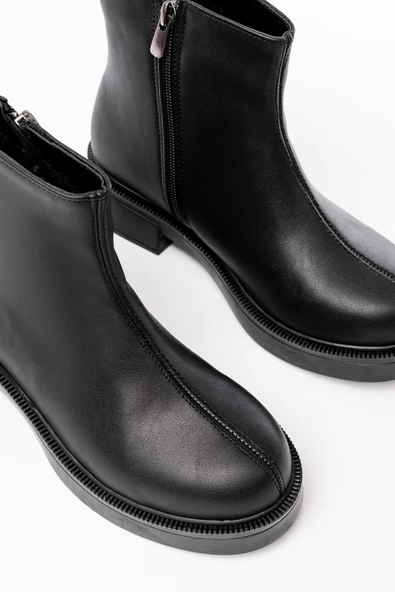 02-3033 Siyah Fermuarlı Günlük Kadın Bot - Resim 5