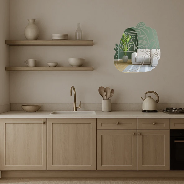 Üzeri Renkli Okul Çantası Dekoratif Aynalı Tablo - 2